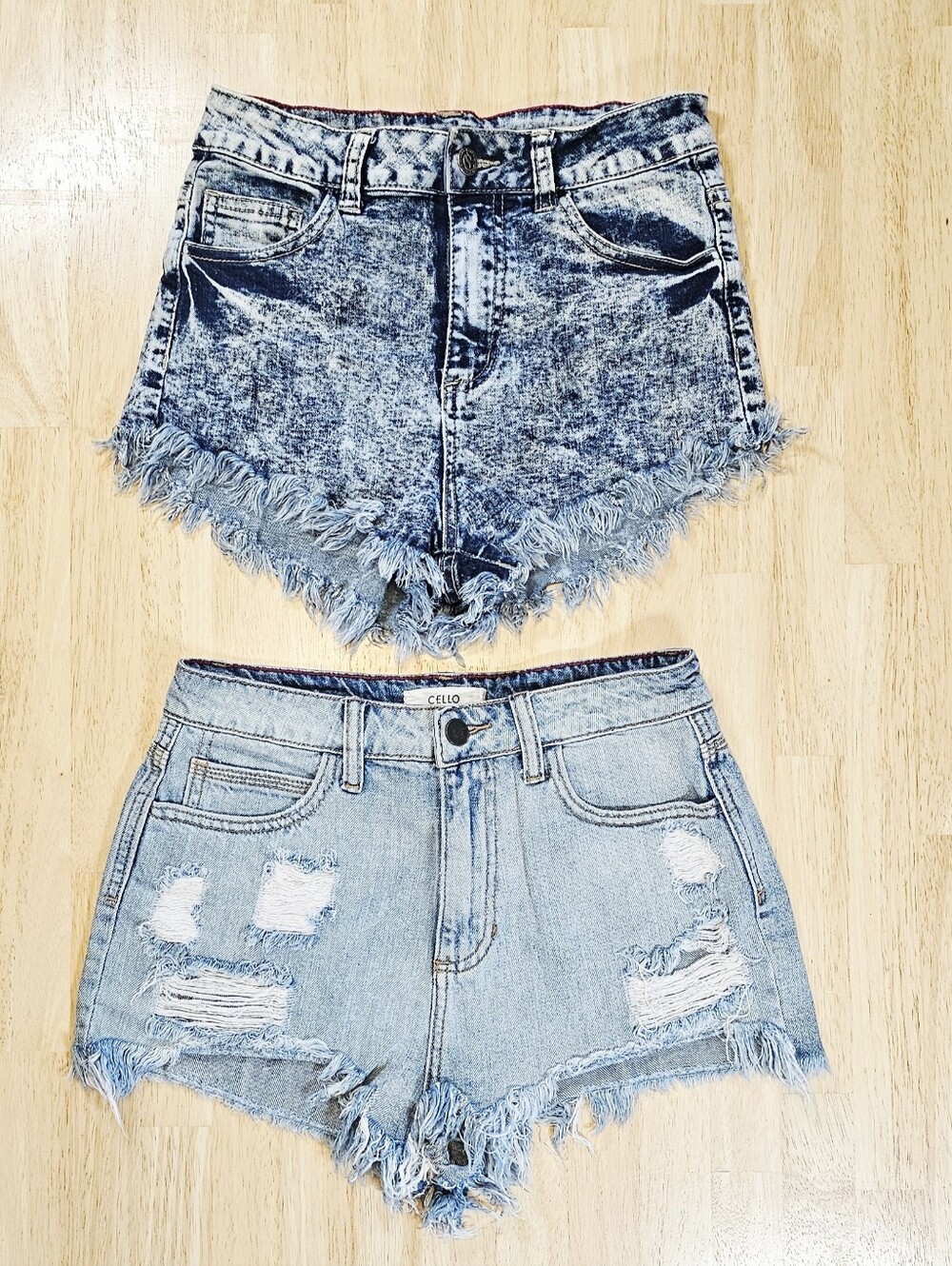 Set of 2 Cello Distressed Jean Shorts